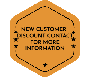 New Customer Discount Contact For More Information Badge